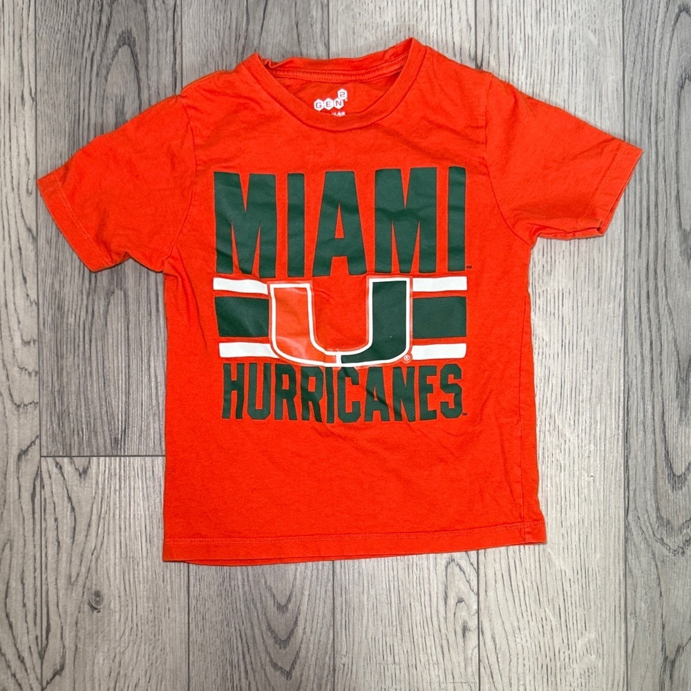 Miami Hurricanes Kids Toddler Shirt Size 5/6 Orange